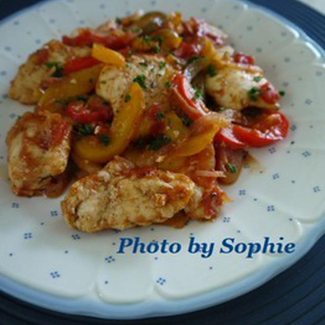 鶏胸肉とパプリカのポルトガル風炒め物のレシピ