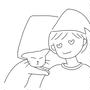 わか坊と枕を分けて寝た♪