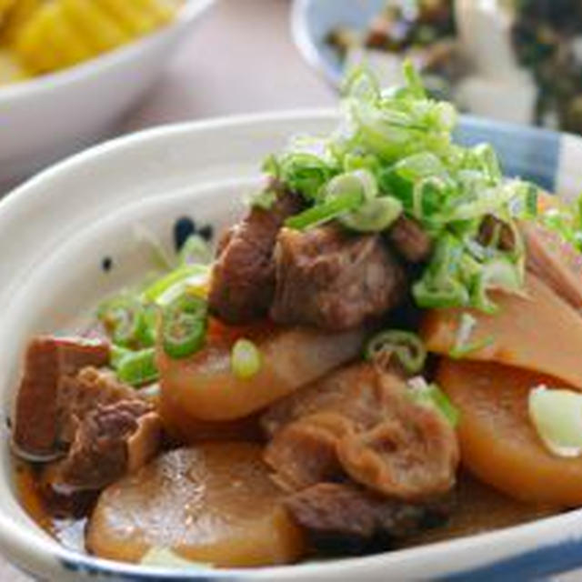 牛バラ大根を「あなわた」で、の晩ごはん。