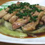 蒸しナスと鳥もも肉の揚げない油淋鶏