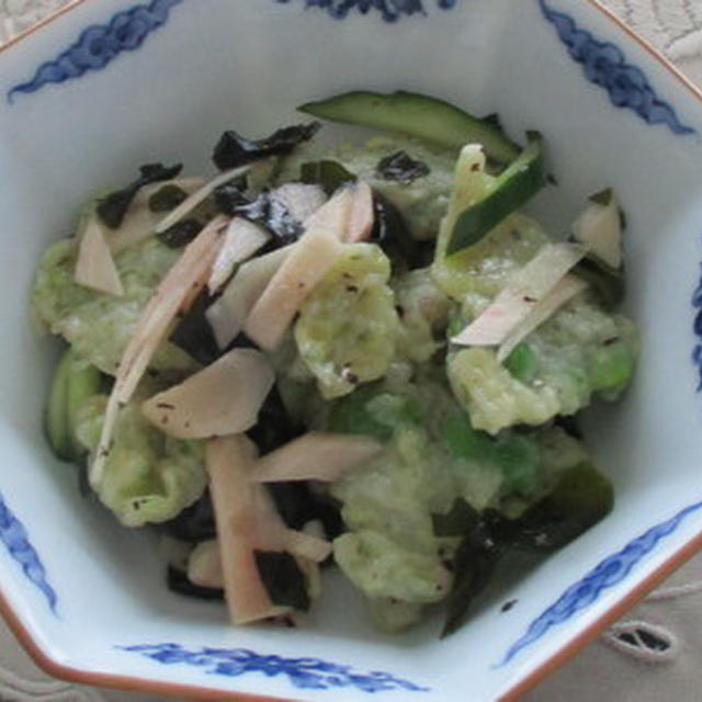 枝豆のかき揚げの和えもの★★★
