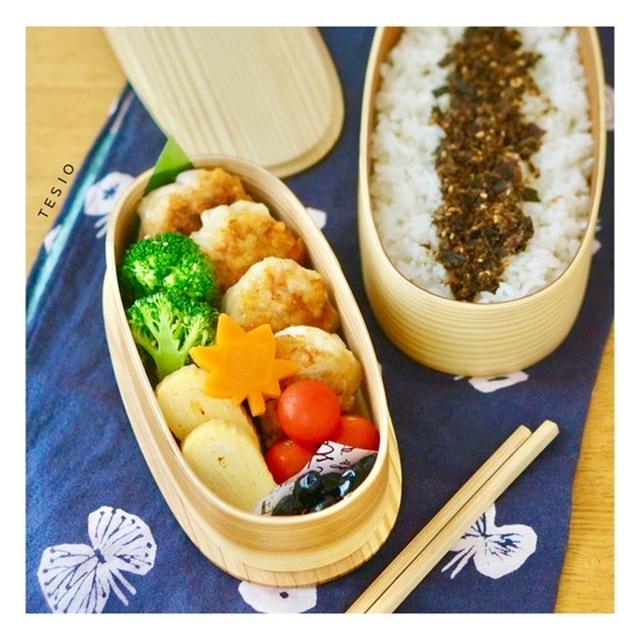 鶏ささみとチーズのナゲット弁当、新しいお弁当箱で♪