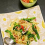 春パスタ！菜の花と干しエビのぺペロンチーノ風