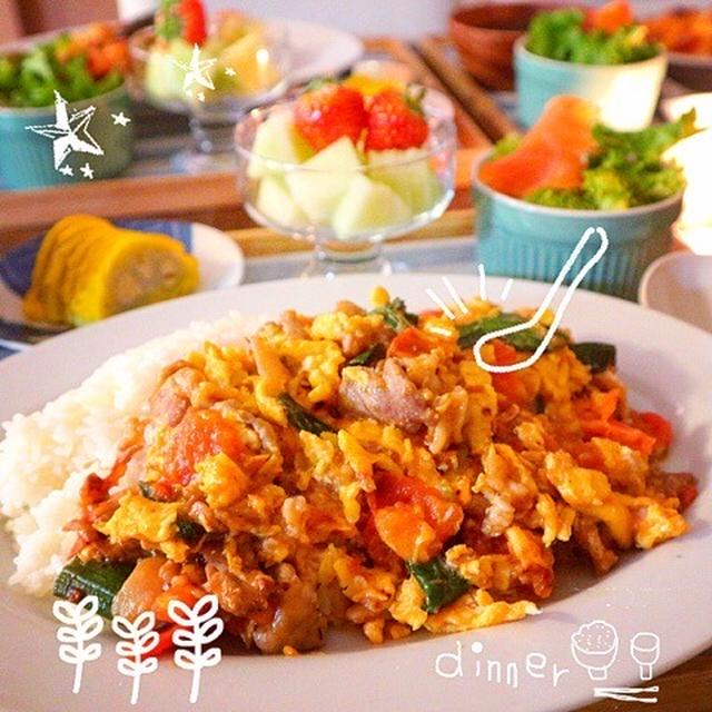 節約丼＊トマトと卵の中華丼