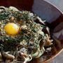 納豆と茸のオイルマリネのパスタ☆その2