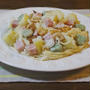 そら豆とじゃがベーコンのクリームパスタ