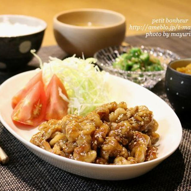 ごはんがすすむ！！豚コマのすっぱ甘辛焼き。。。