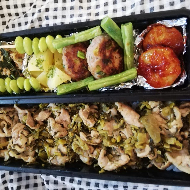 10分♡節約弁当　令和２年９月７日～豚高菜弁当～