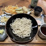 【献立】お蕎麦、天ぷら、白菜のお漬物、日本酒
