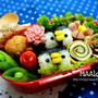 キャラ弁☆俵おにぎり de Twinsペンギンさん弁当 :-)