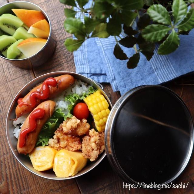 息子の✳︎唐揚げ弁当♡【#お弁当#唐揚げ#丸弁】