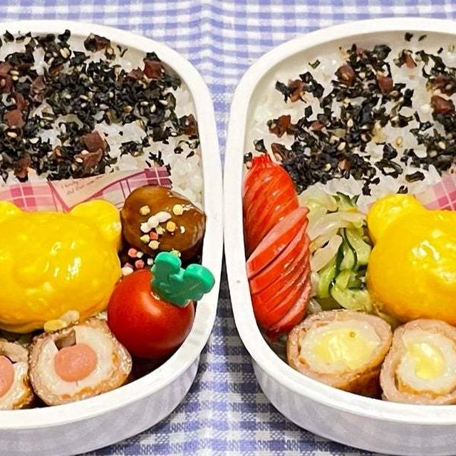 5月28日＊チーちくとウインナー竹輪の肉巻きで簡単べんとー！！
