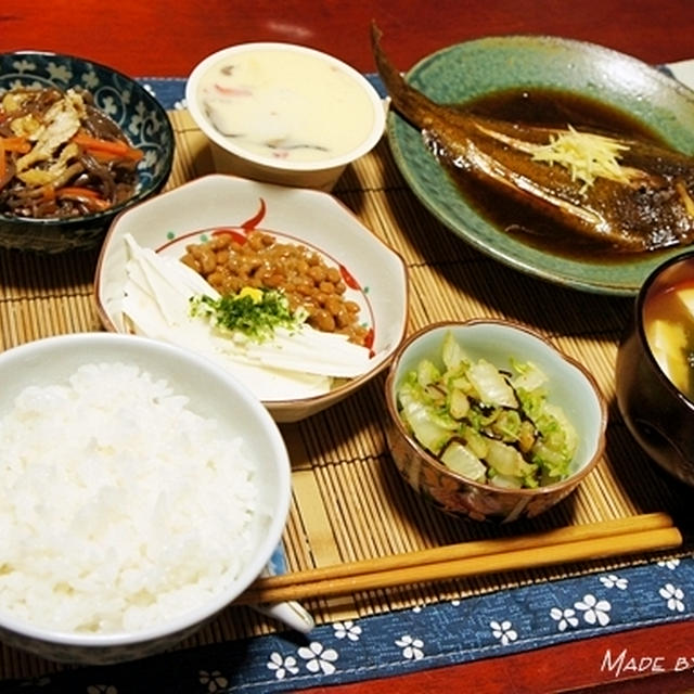 カレイの煮つけ定食