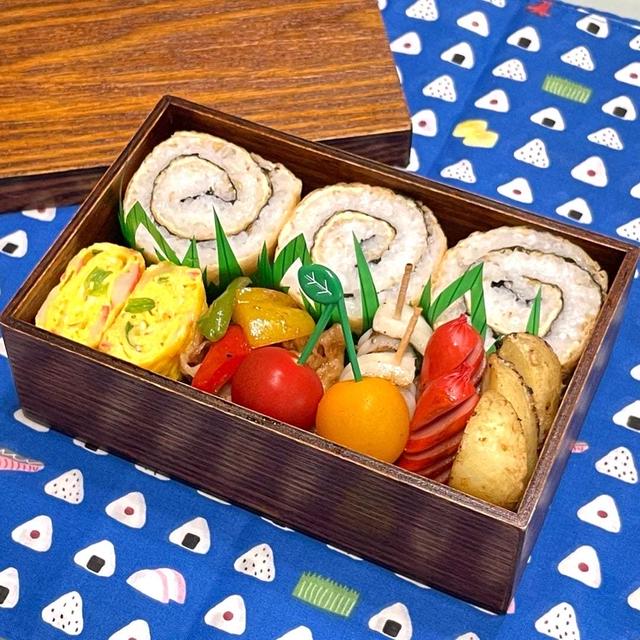 【お弁当】毎日おにぎり弁当/もう少しスリムに巻きたかった萌え断弁当