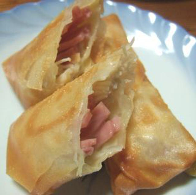 ハムチーズ春巻きと春菊入りおでん