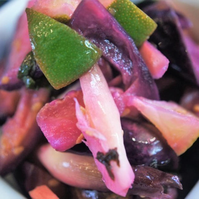 ■常備菜・漬物【拘りの　茄子のしば漬けレシピ】紫蘇入りの梅酢活用で簡単！！