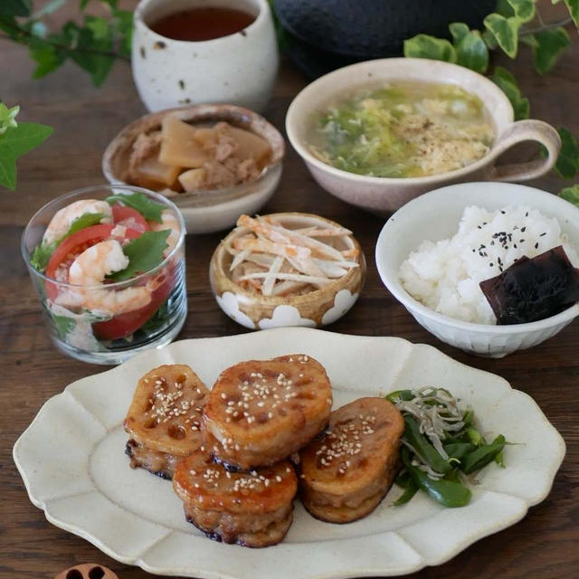 レンコンのはさみ焼きと作り置きなど