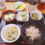 ”鯖ご飯”と”もやし炒め”の晩ごはん‥