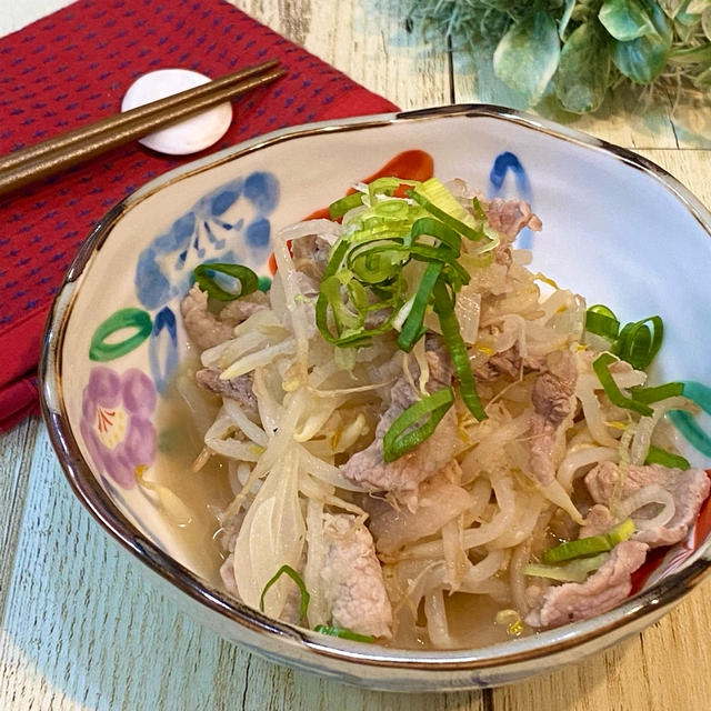 あったまる～♪豚こまとたっぷりもやしのおろしポン酢煮