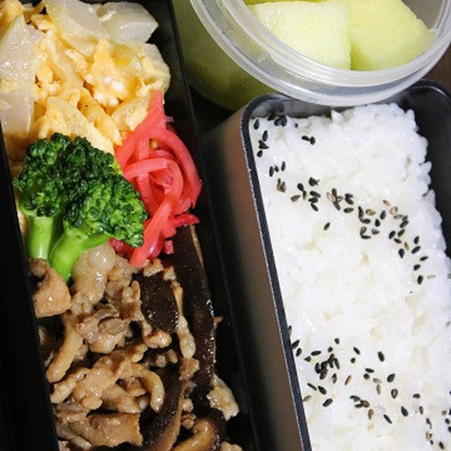 6月30日　　豚肉と椎茸の甘辛炒め弁当