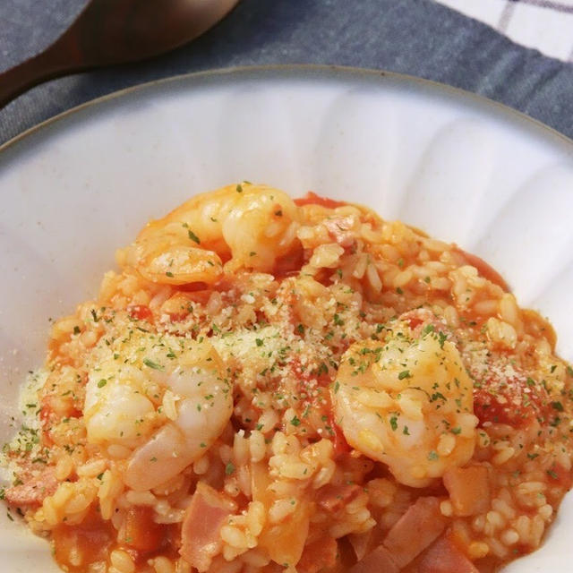 食べ損ねたトマトソースが、絶品リゾットに♡