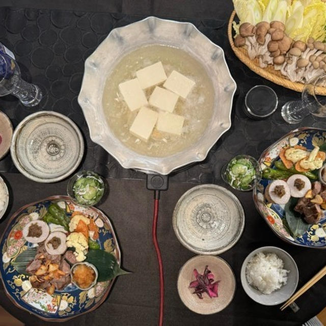 湯豆腐鍋とサイコロステーキの夜ごはん〜あのプレート、卓上IHでは弱かった…（涙）