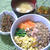鶏そぼろと焼鮭の彩り丼＊