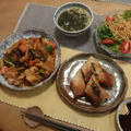 黒酢酢鶏で中華な晩ご飯　と　うちの柿の実♪