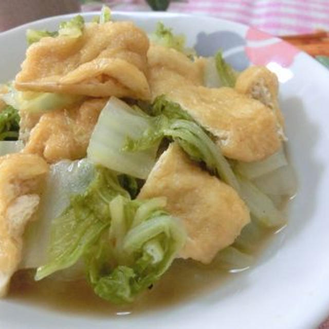 オイスターソースでコクうま♪　白菜と油揚げのうま煮