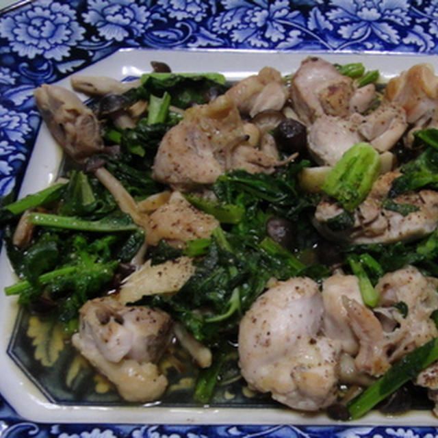 鶏肉とほうれん草の炒め物★★★