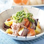 JR大阪三越伊勢丹おすすめrecipe♪「賀茂茄子と牛しゃぶの梅だれがけ」