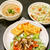 鮭と蕪菜の混ぜご飯 /厚揚げのスイートチリソース焼き