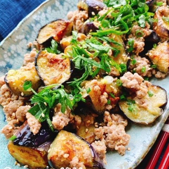 茄子と挽肉の味噌炒め(動画レシピ)/Eggplant and Ground meat with Miso.