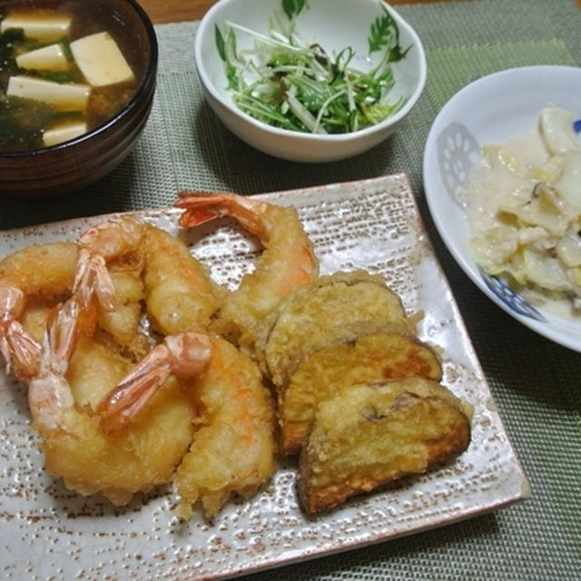 えびの天ぷら醤油炒め