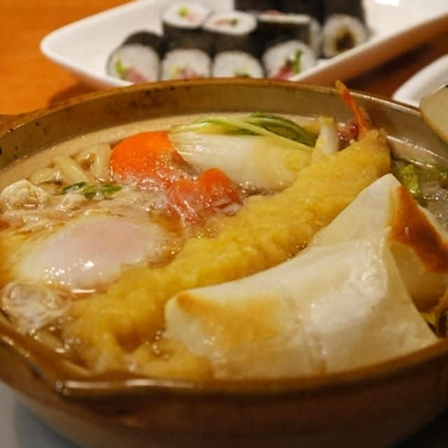 心も体も温まるね～鍋焼きうどん♪