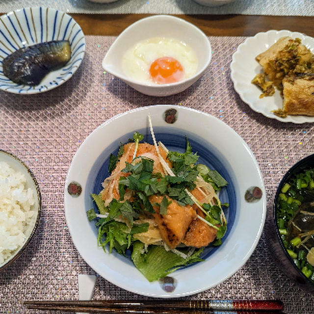 鮭の南蛮漬けと茄子の田舎煮