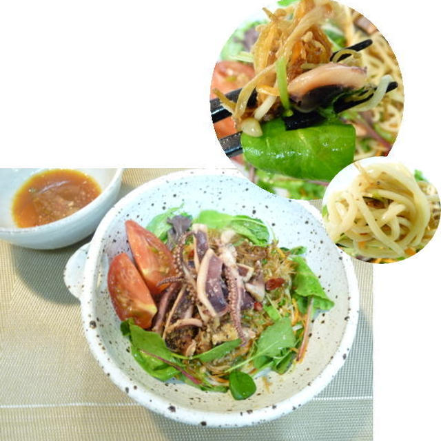 おいし～～♪するめいかのぺペロンチ～ノ風味で冷やし中華♪