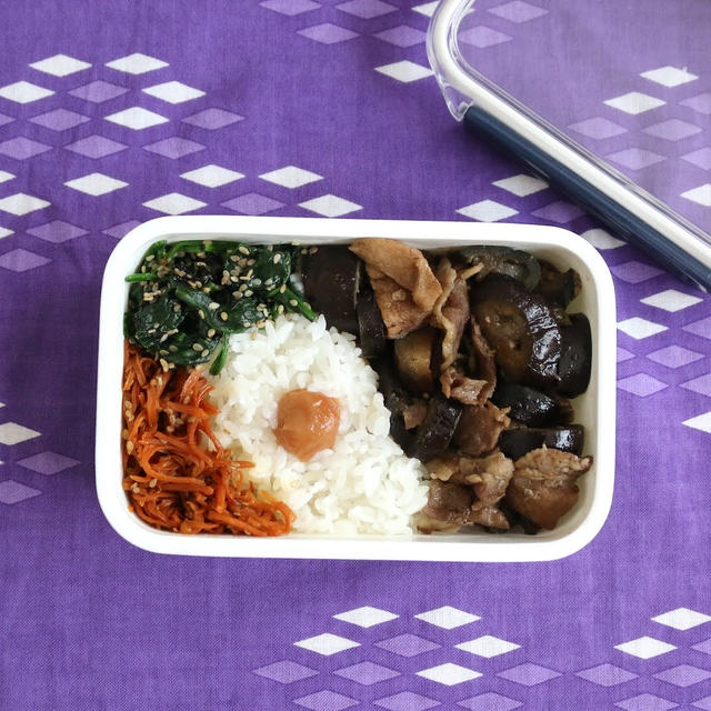 はてな柄の手ぬぐいで｜おかず3品弁当
