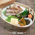 初丼です！豚カタロ～スのマヨワイン漬けでトンテキ。のお弁当 by YUKImamaさん