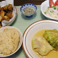豆腐ロールキャベツ＆米粉ロールケーキ