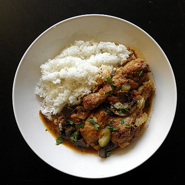 MUSTARD FLAVOR BRAISED CHICKEN with RICE