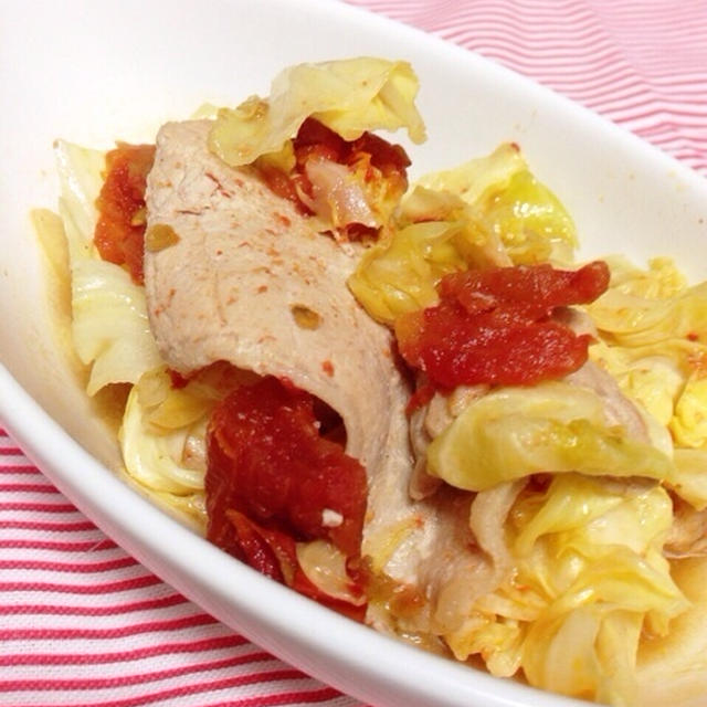 【簡単レシピ】豚肉とキャベツのトマト炒め煮