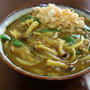 朝昼兼用で「きのこカレーうどん」