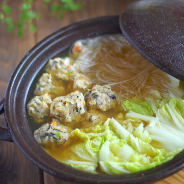 五目鶏だんごと白菜の春雨鍋＊インフルの館にようこそ。