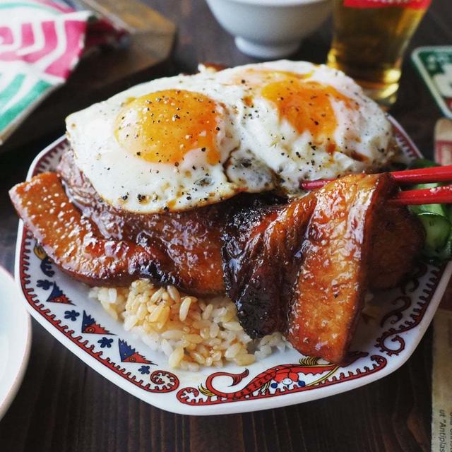 出勤前に❤と、おかわりがとまらない♪焼豚玉子飯作ってみた❤