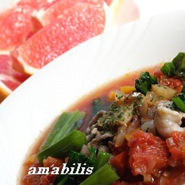 冷製の根菜トマトスープ2