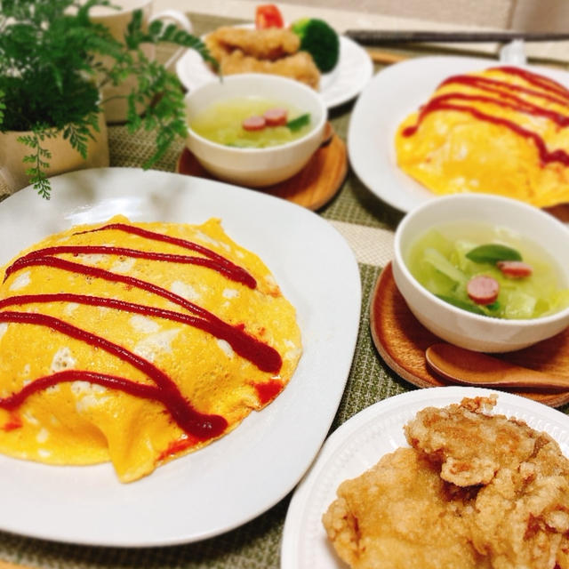 チャチャっと作れるドームオムライスの夕ご飯