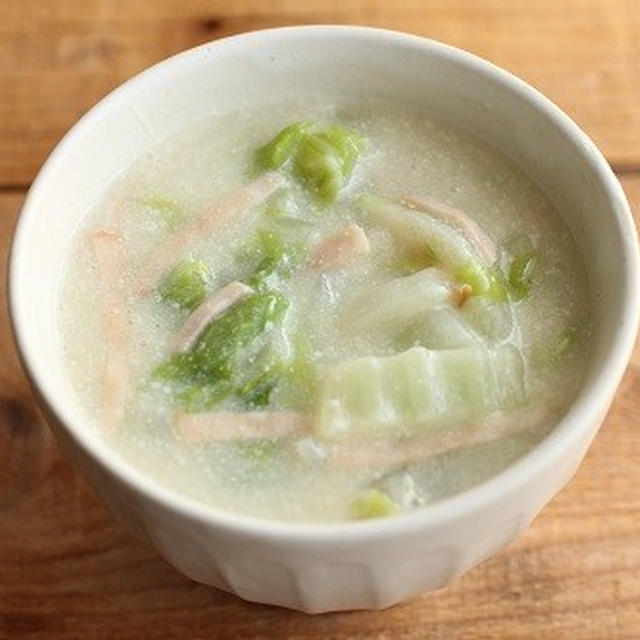 簡単 白菜とハムの豆乳中華スープ レシピブログ
