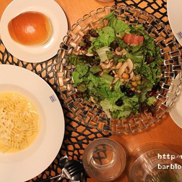 『うにクリームパスタ』の夜ごはん。