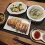 餃子＆海老ブロッコリーマヨで中華な晩ご飯　と　八重咲の水仙の花♪